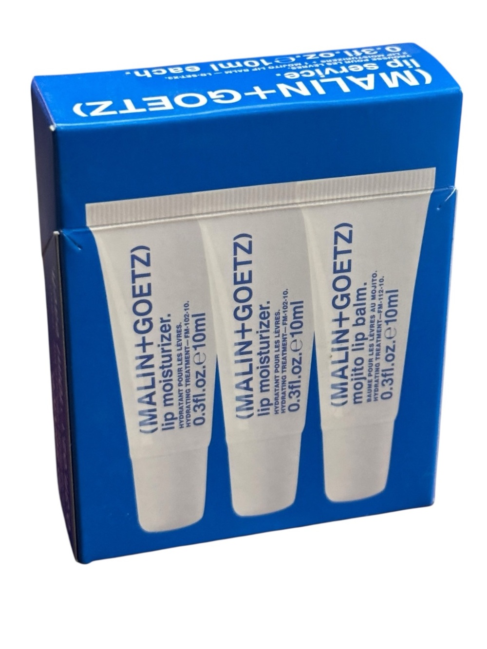 Malin+Goetz Lip Service Lip Moisturizer & Balm Trio Full Size 10ml Each New